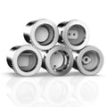 5PCS 710 Quartz Dish Coils M Replacement - Mixed Pack