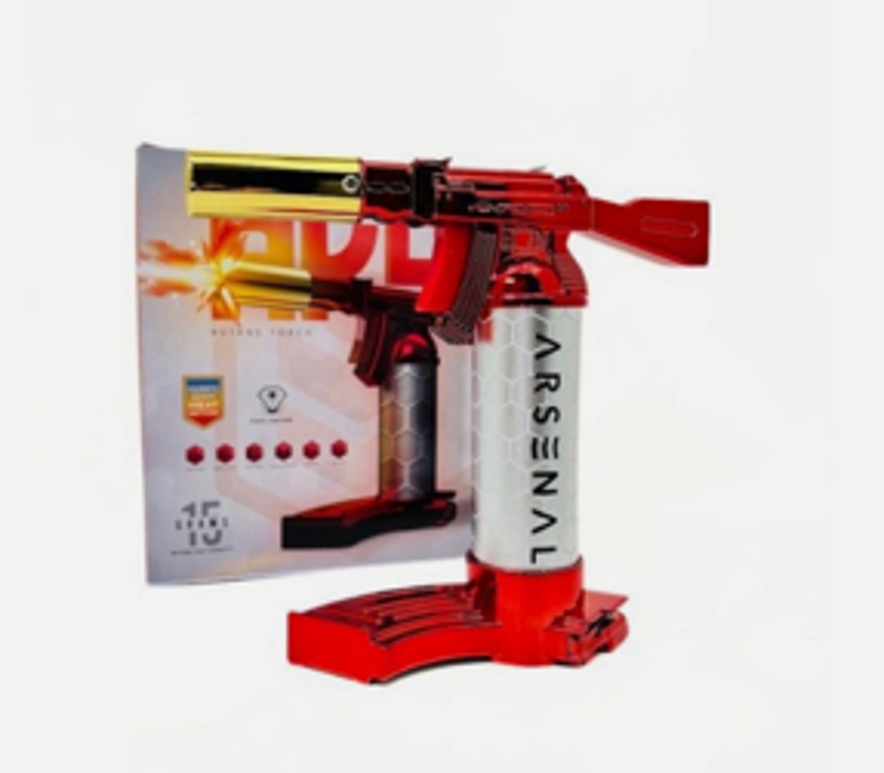 Butane Torch Lighter Arsenal AK 47 Design Torch Lighter RED