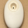 Ceramic Oval Palm Stone Hand Pipe | Matte Porcelain in Sky Blue and Sand White