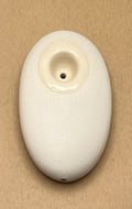 Ceramic Oval Palm Stone Hand Pipe | Matte Porcelain in Sky Blue and Sand White