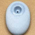 Ceramic Oval Palm Stone Hand Pipe | Matte Porcelain in Sky Blue and Sand White