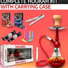 TANYA Basha Kit All In One Hookah Single Hose Travel Size Combo Kit Shisha Hookah Set W/Foil Bowl Disposable Tips Tongs & Tanya Herbal Flavors 16