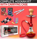 TANYA Basha Kit All In One Hookah Single Hose Travel Size Combo Kit Shisha Hookah Set W/Foil Bowl Disposable Tips Tongs & Tanya Herbal Flavors 16