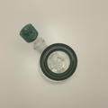BLOWN GLASS GOODS 8" COLOR ACCENTED BEAKER WATERPIPE W/ COLOR MATCHING BOWL - DARK GREEN