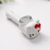 WHITE HELLO KITTY SILICONE SMOKING PIPE W/ GLASS BOWL USA SELLER