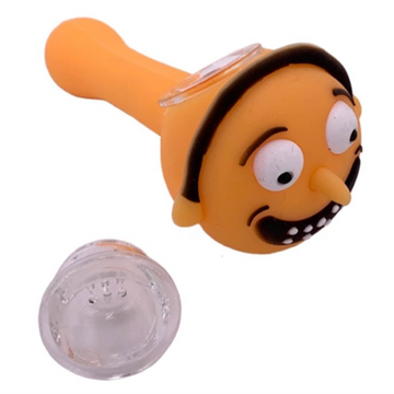 5″ Rick Silicone Hand Pipe With Removable Bowl Inspired By Rick And Morty