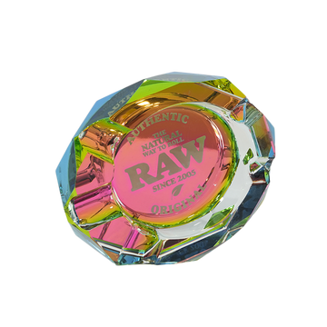 RAW PRISM GLASS ASHTRAY V2 (RAINBOW)