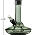 Small Wide Base Water Pipe in Smoke with Black Accents