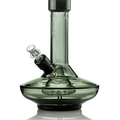 Small Wide Base Water Pipe in Smoke with Black Accents