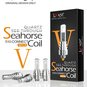 4PCS Seahorse Coil V Replacement - See-Through Quartz Tube